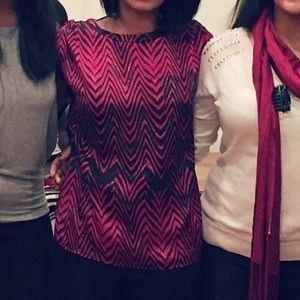 Pink Black stripes blouse